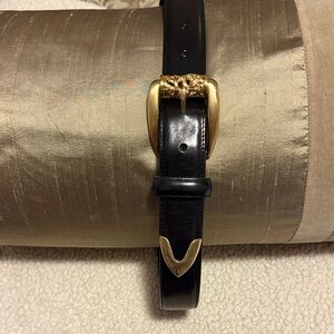 Brighton Black and Gold Women's Belt
